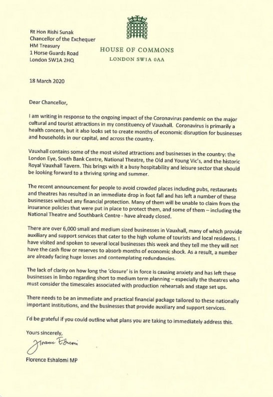 MP Letter To Chancellor
